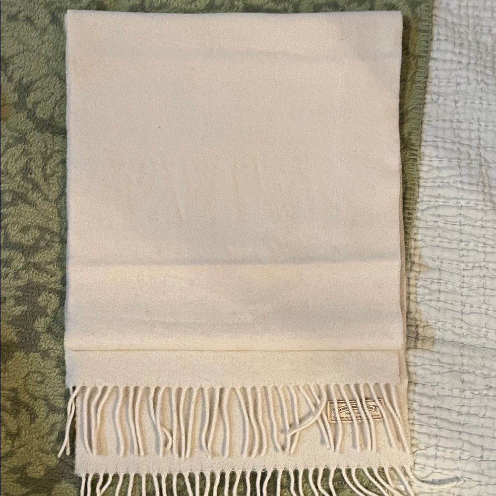 Elegant Cream Scarf with Fringe